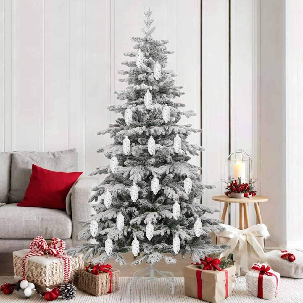 vidaXL Christmas Pine Cone Ball 40 pcs Silver - 1.5 x 3.6 inch (W x H)