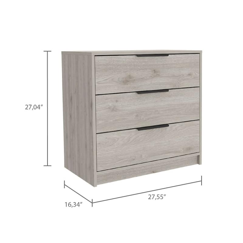 FM Furniture Washington 3 Drawer Dresser with Metal Handles