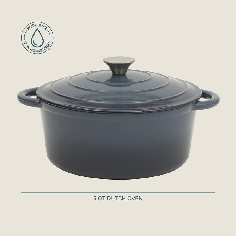 Gibson Home Enameled Cast Iron Dutch Oven Pot with Lid