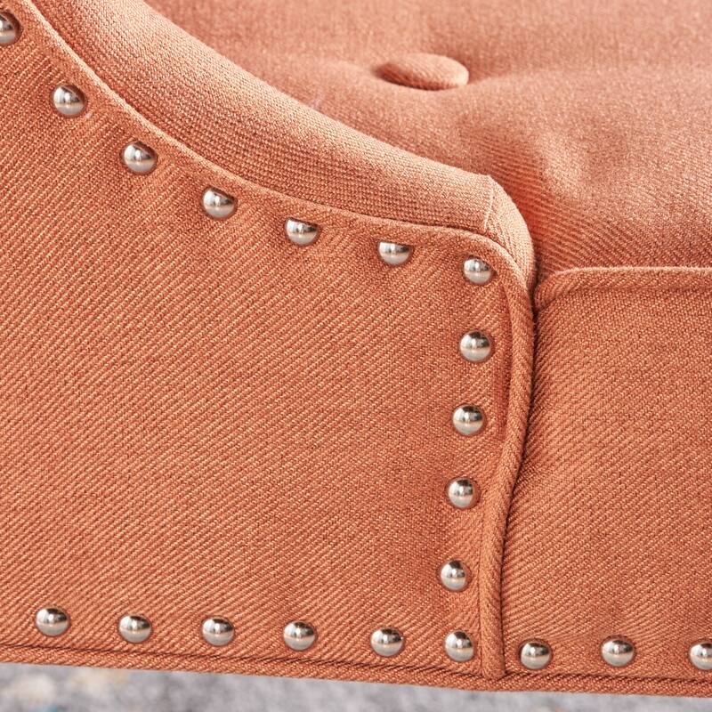 Orange 28" Accent Chair with Waffle Stitching
