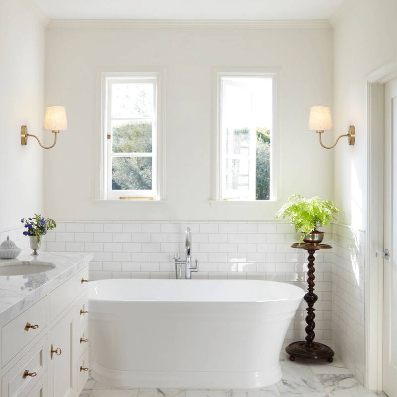 Modern Gold 2-Light Bathroom Vanity Lights, Classic Dimmable Bath Sconce Wall Light - 10.04'' H X 10.78'' W