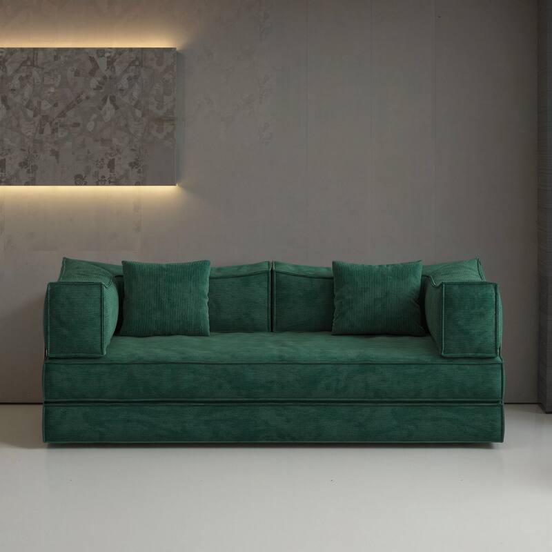 78.8 inch Modular sofa,convertible pudding block sofa(Green)