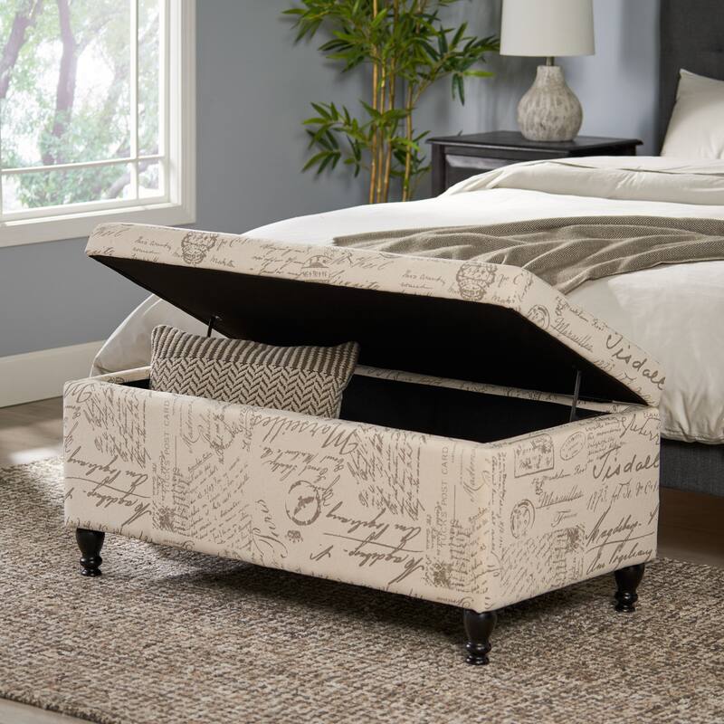 Luke Fabric Storage Ottoman Bench by Christopher Knight Home