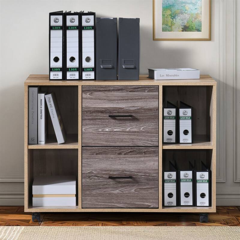 2-Drawer Wood 35.43 in. W Lateral File Cabinet