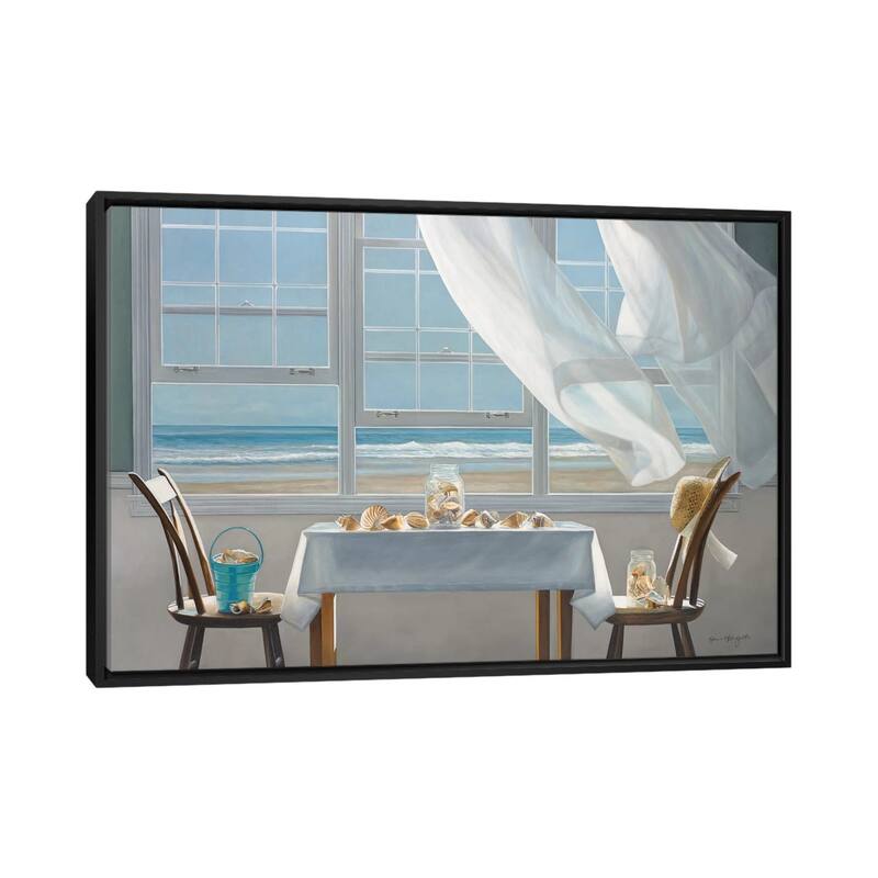 iCanvas "The Shell Collectors" by Karen Hollingsworth Framed Canvas Print - Black - 32x48