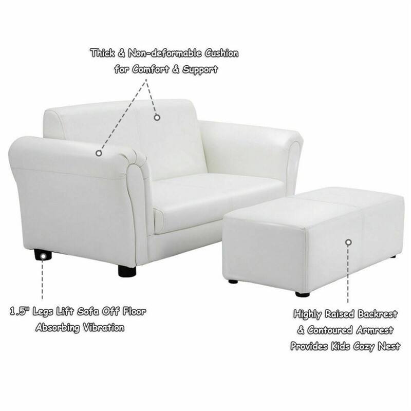 Kid's Double Couch Lounge sofa with Ottoman