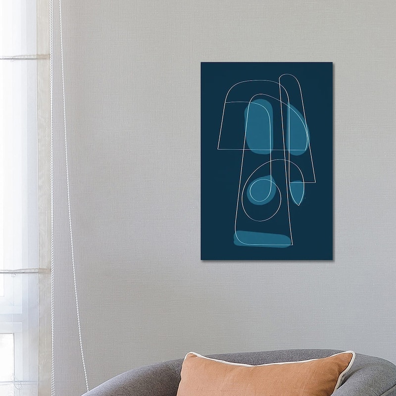 iCanvas "Navy Blue Abstract I" by EmcDesignLab Canvas Print - 26x18x1.5