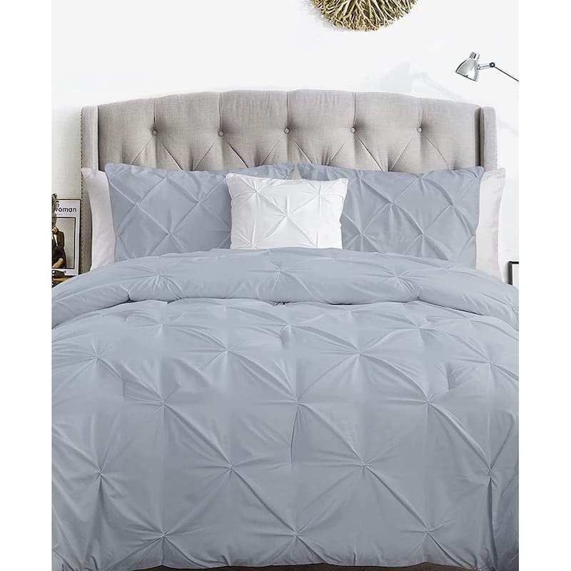 Organic Cotton 300 TC GOTS Certified 8 Internal Ties Fair Trade Pintuck Duvet Set