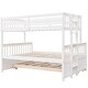 preview thumbnail 10 of 55, Separable Twin-Over-Full Bunk Bed Wooden Kids Bed with Twin Size Trundle,Guardrails,Drawers for Bedroom
