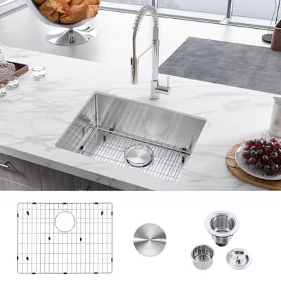 304 Premium Stainless Steel Single Bowl 23''x18''x9'' Undermount Handmade Kitchen Sink - 18*25.78*9