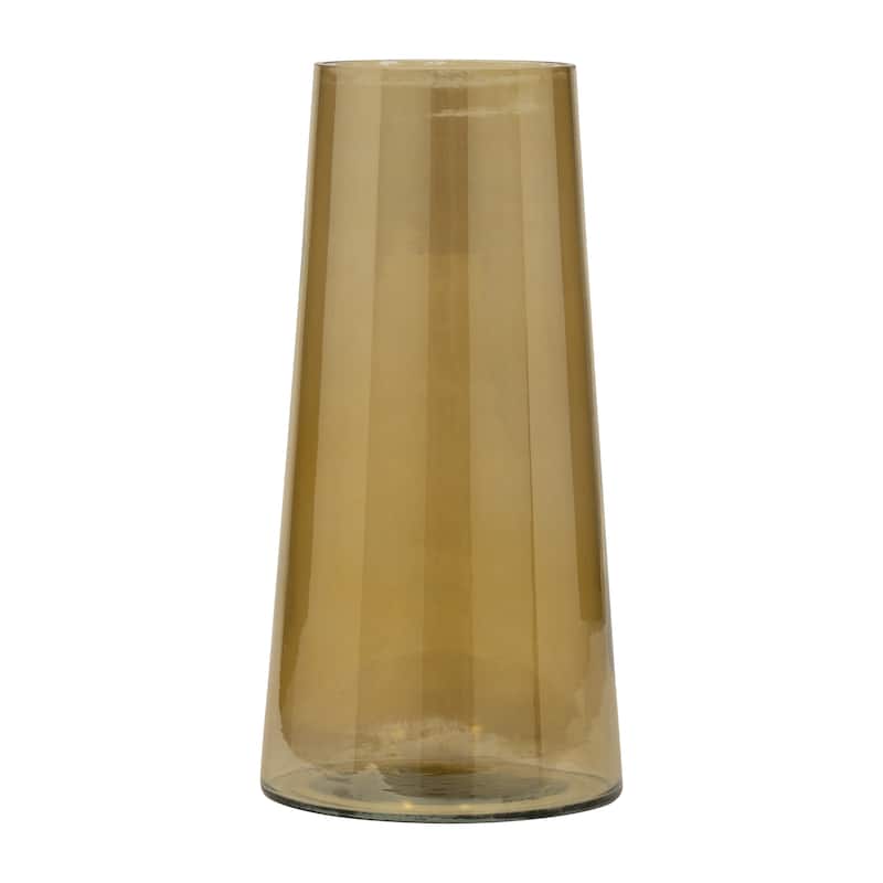 Sagebrook Home Glass, Luster Vase, Gold, Cylinder, Solid Color