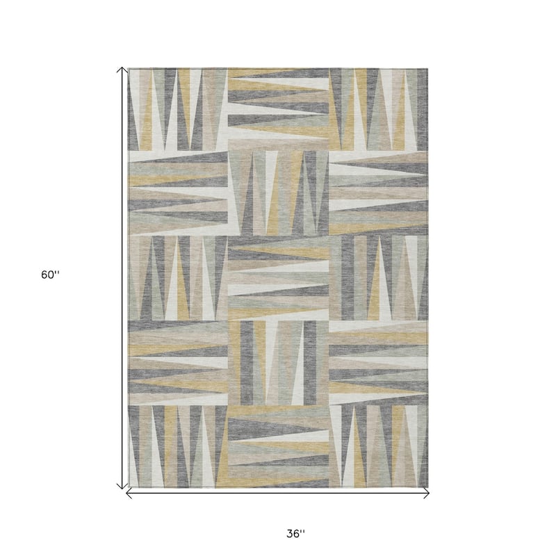 HomeRoots Geometric Transitional Rectangle Outdoor Rug