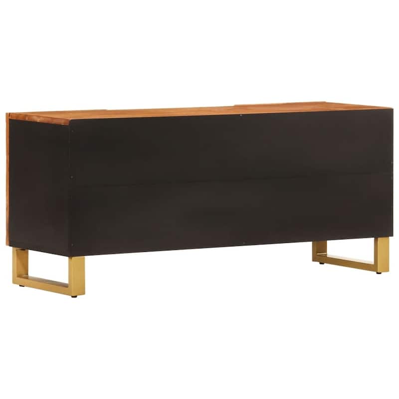 vidaXL TV Cabinet Brown and Black Solid mango wood, MDF, iron - 41.3 x 13.2 x 18.1 in