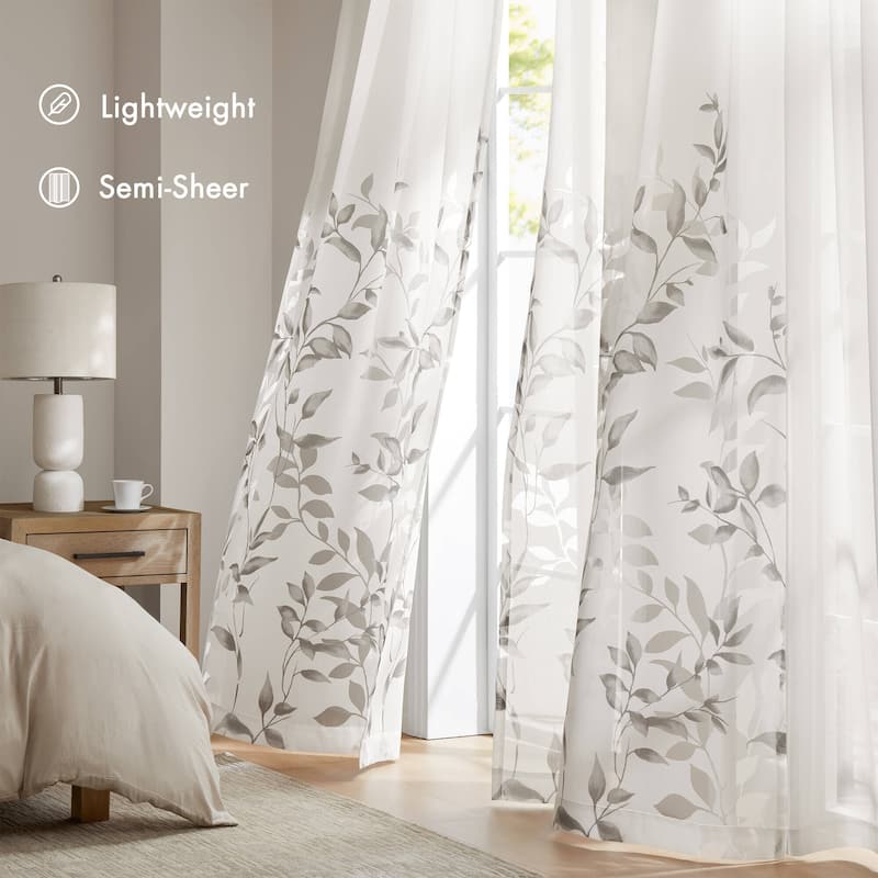 Madison Park Vera Burnout Printed Curtain Panel Single