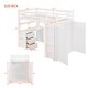 preview thumbnail 47 of 54, Twin/ Full Size Loft Bed Frame with 3 Drawers, Desk and Wardrobe, Solid Wood Versatility Storage Bed Frame for Kids, Teens