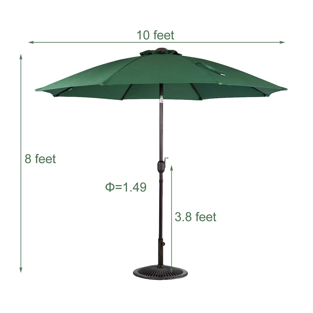 Outdoor 10FT Patio Umbrella with Push Button Tilt