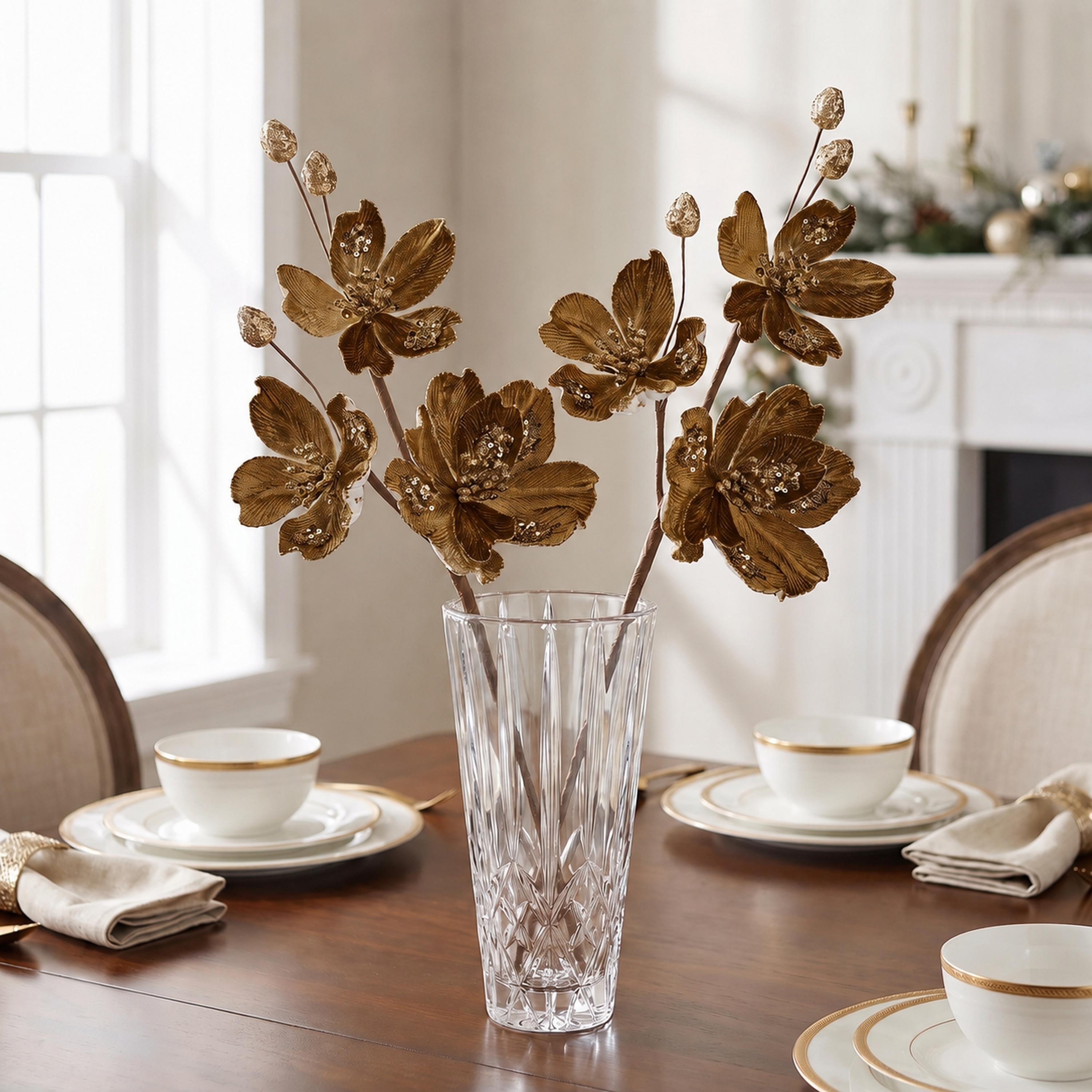 24" Velvet Magnolia Spray Set of 2