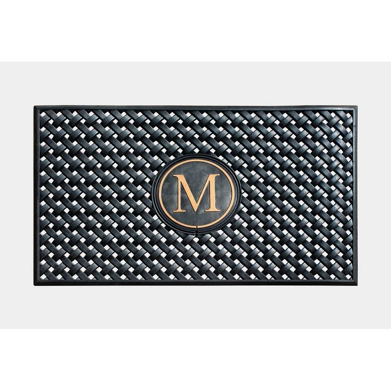 A1HC 100% Pure Rubber Monogrammed Front Door Mat 24" x39" Indoor Outdoor Doormat