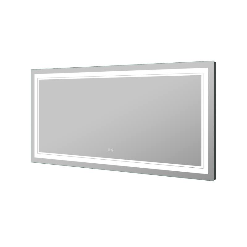 Retangular Wall Mounted LED Bathroom Mirror With Touch Switch Memory Mirror Anti-Fog (Horizontal/Vertical)