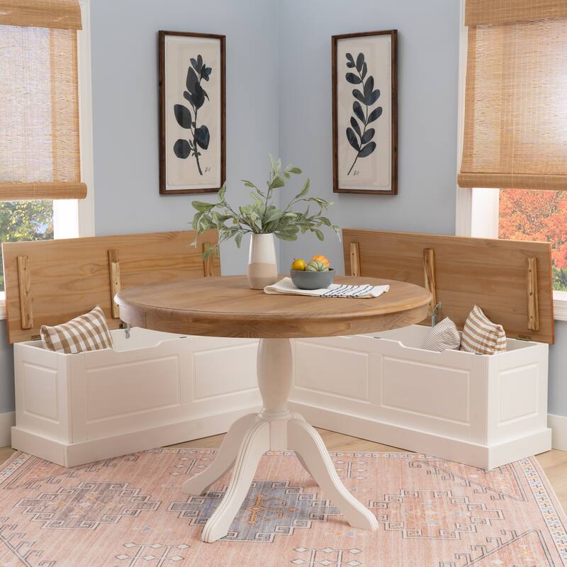 Josie Two Tone Backless Corner Nook Set