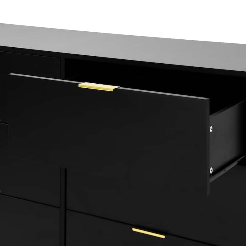 8 Drawers Dresser, Wood Bedroom Dresser Modern Drawer Chest, 8 Chest of Drawer, Tall Dresser for Closet, Dressers Organizer