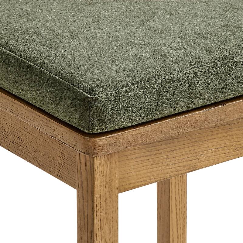 Jax Oak Wood Counter Stool With Wavy Razor Back and Cushion