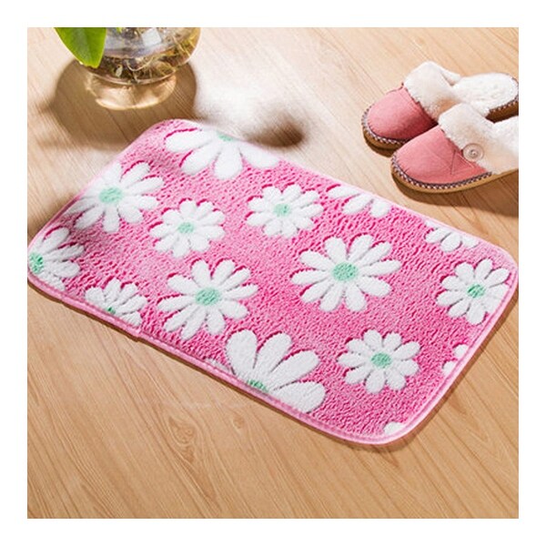 Thick Coral Fleece Ground Floor Foot Door Mat - White
