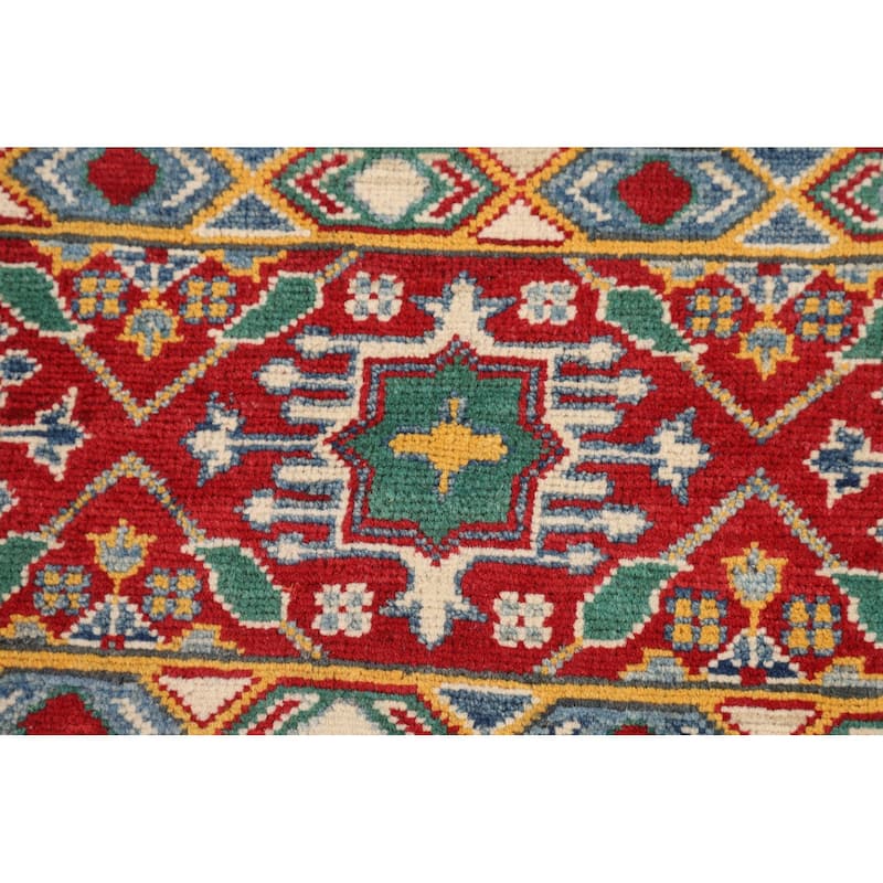 Kazak Oriental Area Rug Hand-Knotted Bedroom Wool Carpet - 5'1" x 6'6"