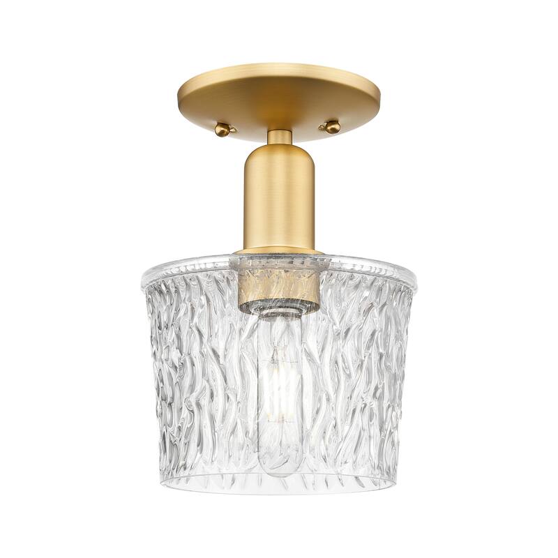 Innovations Lighting Endless Possibilities Arcadia - Niagara - 1 Light 7" Semi-Flush Mount - Satin Gold