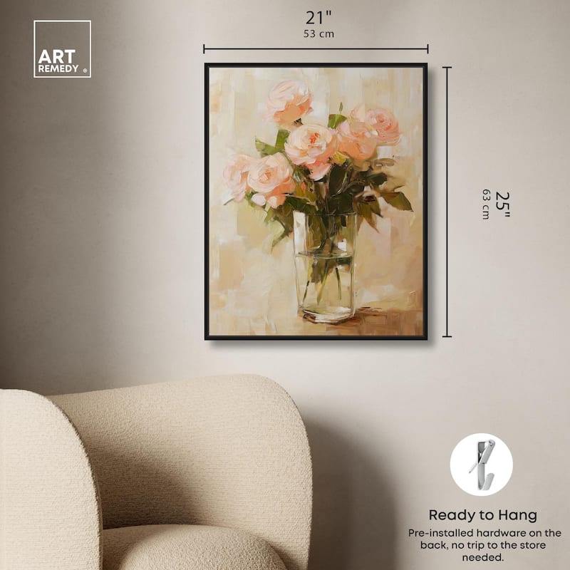 Soft Pink Blooms Canvas by Art Remedy