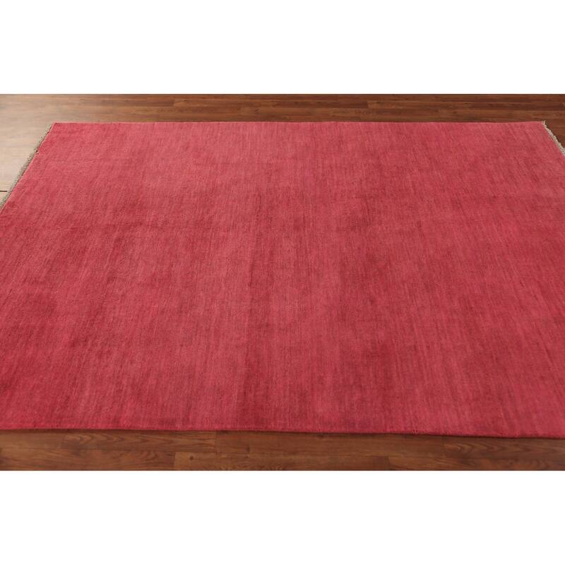 Pink Modern Gabbeh Oriental Area Rug Handmade Tribal Wool Carpet - 5'6" x 7'10"