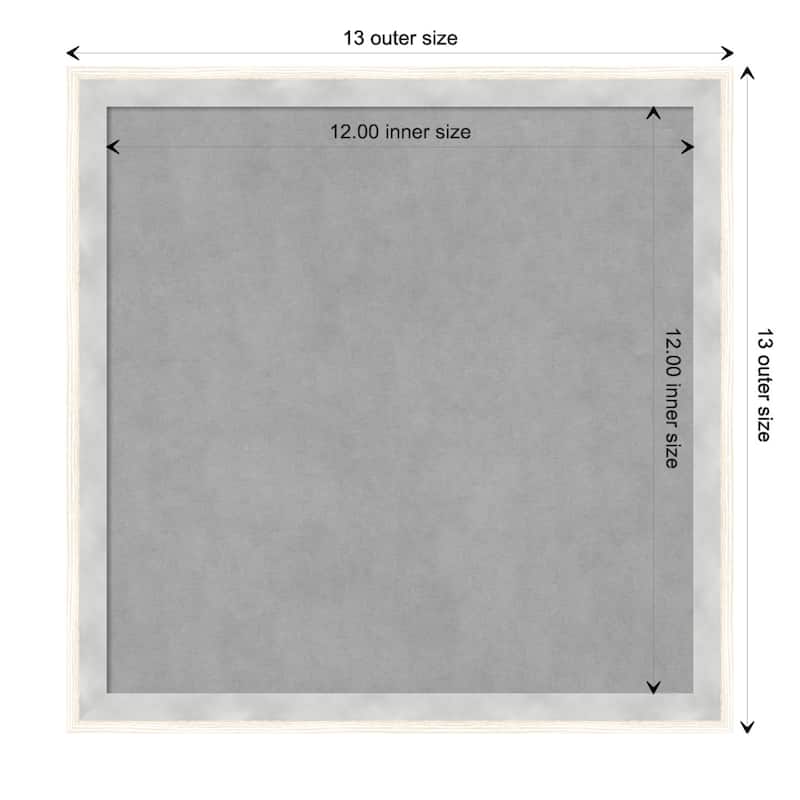 Amanti Art Paige White Silver Framed Magnetic Board - Board Size 12x12