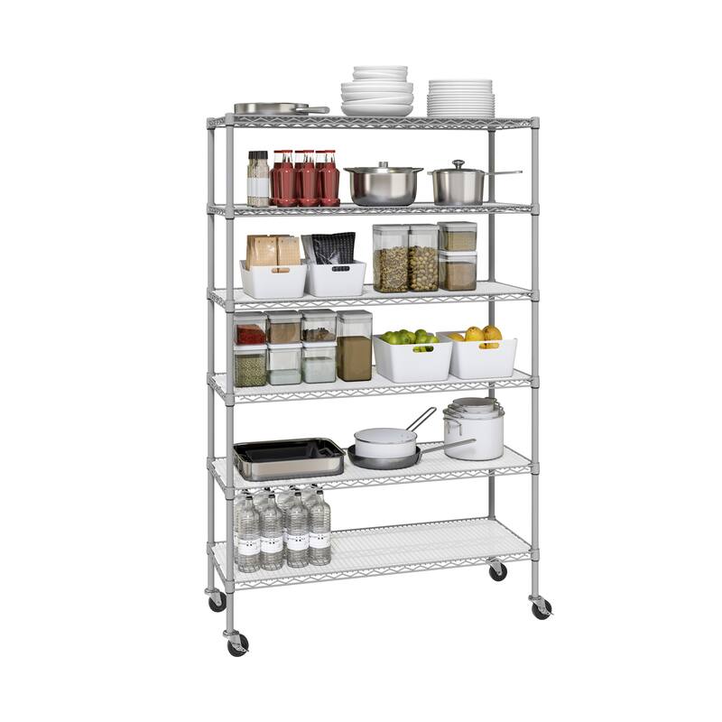 Seville Classics UltraDurable 6-Tier NSF Steel Shelving with Shelf Liners
