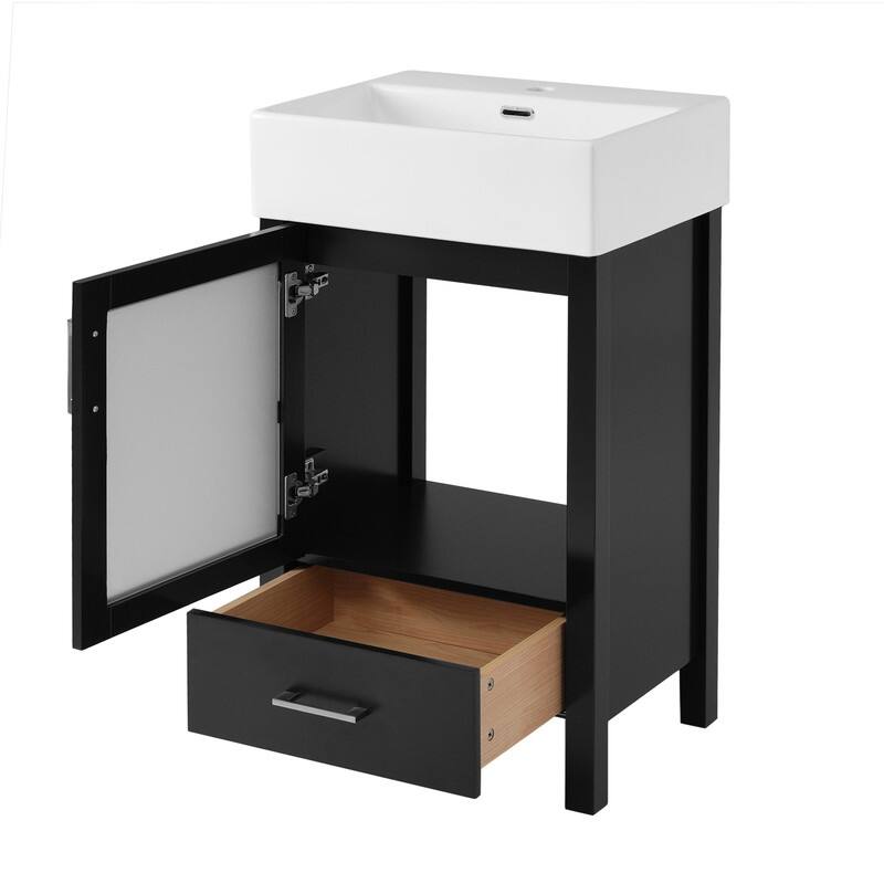 20-Inch Bathroom Vanity with Ceramic Sink and Ample Storage