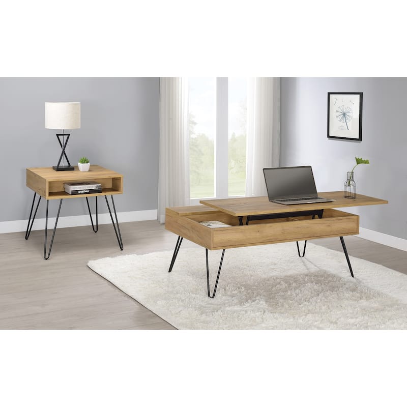 Amara Golden Oak and Black Coffee Table