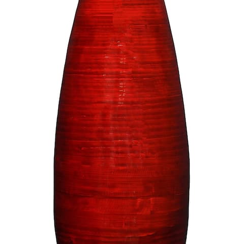27 Bamboo Cylinder Floor Vase - Mahogany Red