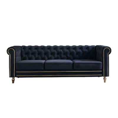 Modern Velvet Sofa 84.65 inch for Living Room