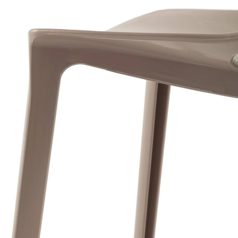 Stackable Dining Chair in Polypropylene (Set of 4) Modern Cut-out Design Backrest Accent Side Chair