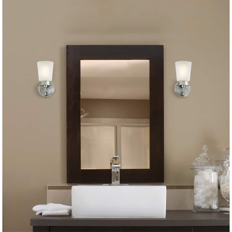 Westinghouse Lighting Reynaldo One Light Wall Fixture, Brushed Nickel Finish, Frosted Glass - 1-Light