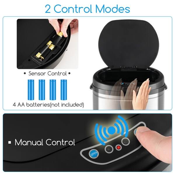 8 Gal Automatic Trash Can with Stainless Steel Frame Touchless Waste