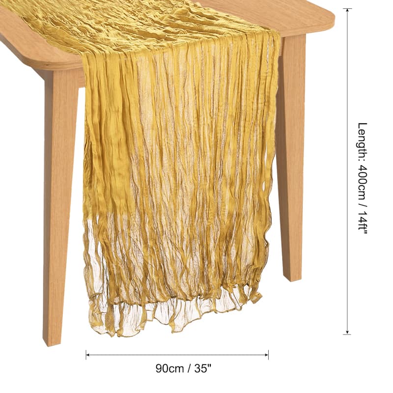 Cheesecloth Table Runner Long Bohemia Gauze Cheese Cloth - Yellow - 14 Ft