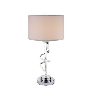 29 Inch Table Lamp with Accent Round Chrome Base - 14L x 14W x 29H, in ...