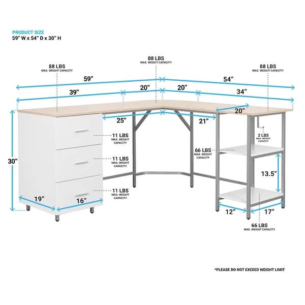 Modern Designs LShape Home Office Desk With Storage On Sale Bed