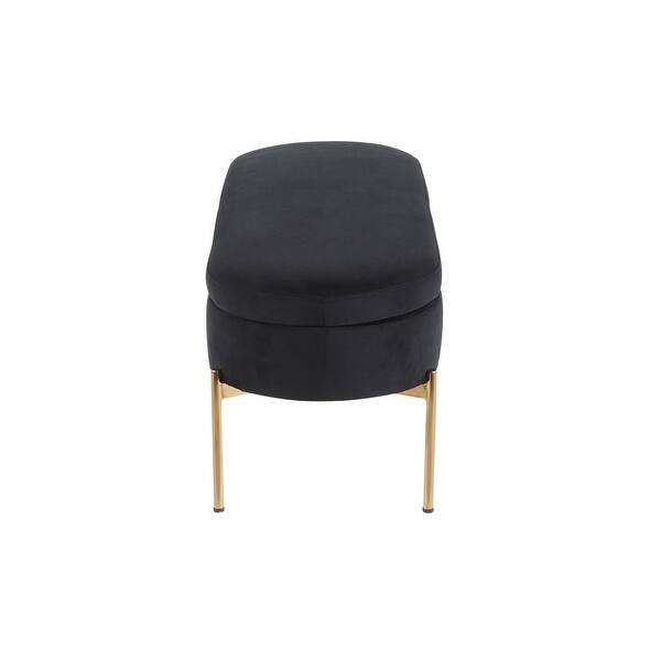 Shop Silver Orchid Flohr Velvet Storage Bench In Gold On Sale Overstock 31859899