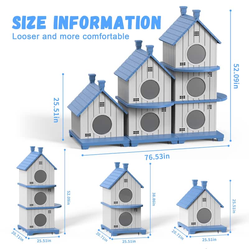 Slanted Roof Cabin Pet House with Porch for Indoor Outdoor Use, for Cats Small Dogs, Rabbits