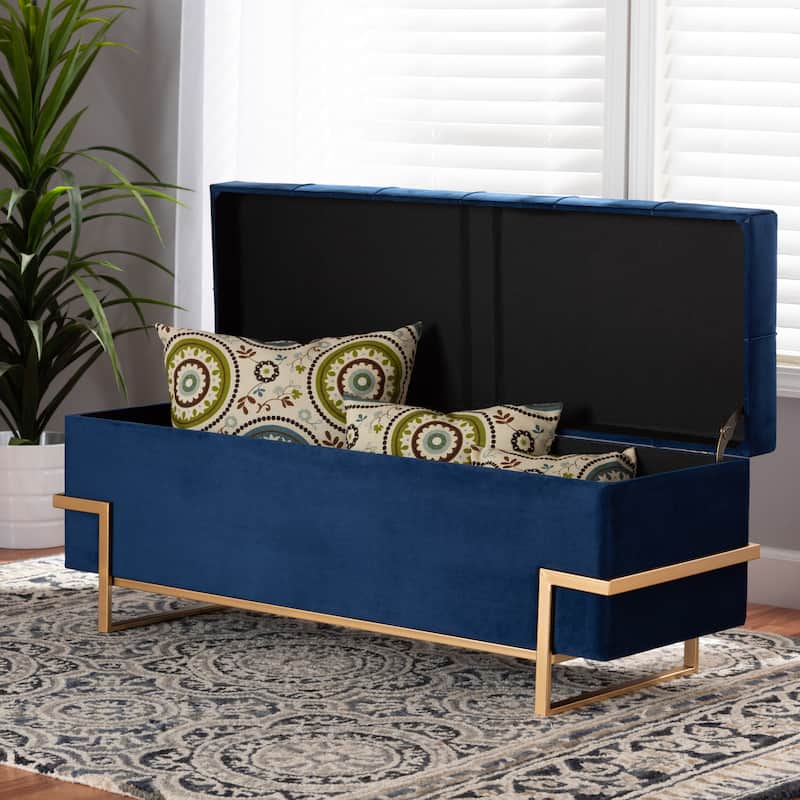 Parker Glam and Luxe Storage Ottoman