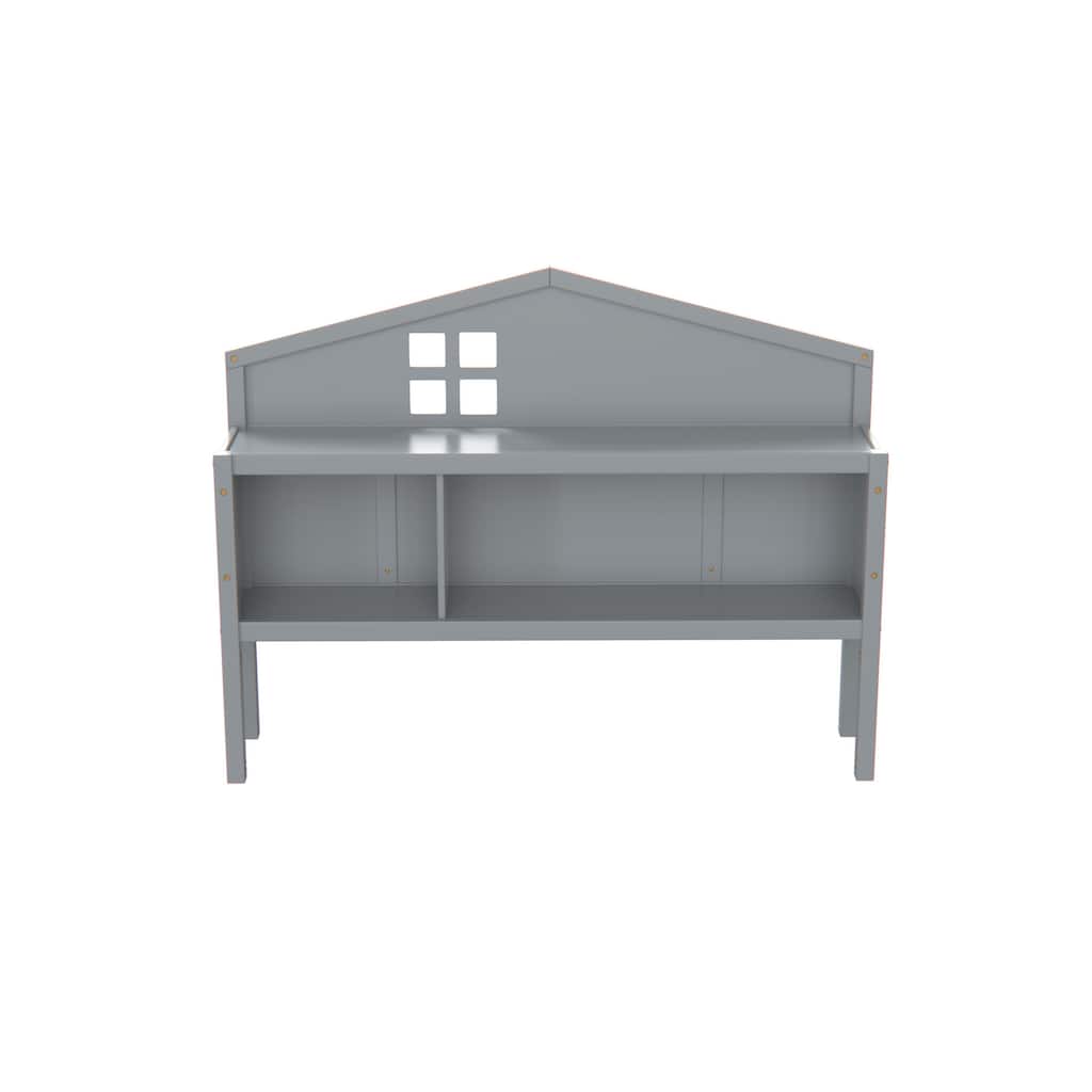 Headboard Storage Cabinet for Full-size Montessori Floor Bed , Grey,Freely collocation