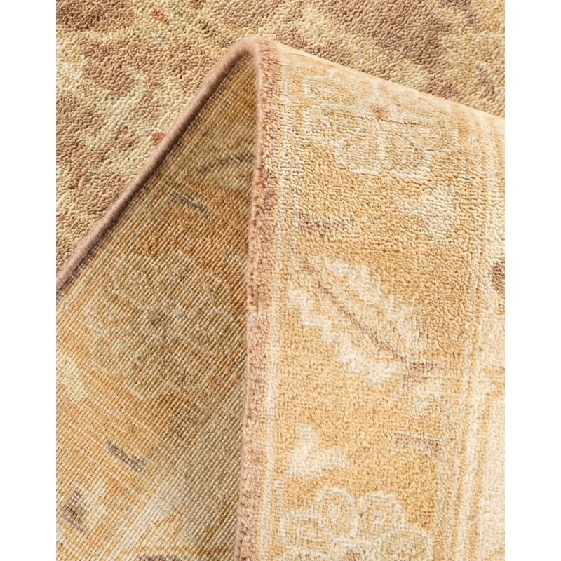 Overton Hand Knotted Wool Traditional Oriental Brown Area Rug - 5' x 8'