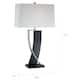Lite Source Estella Modern Dark Walnut and Polished Steel Table Lamp