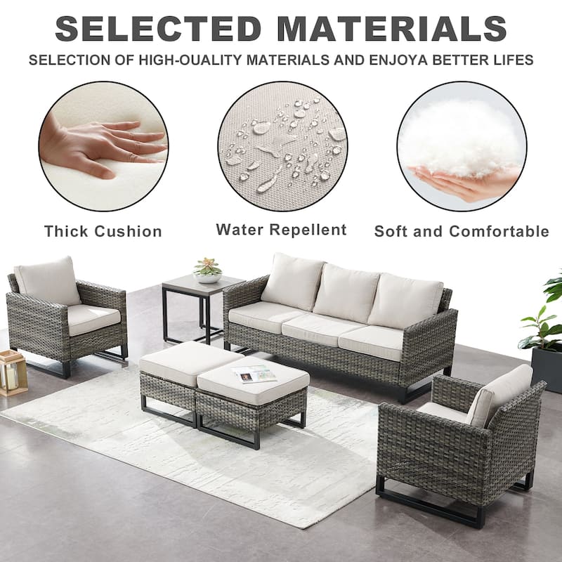 6 Piece 3-Seat Sofa Chair Table Set